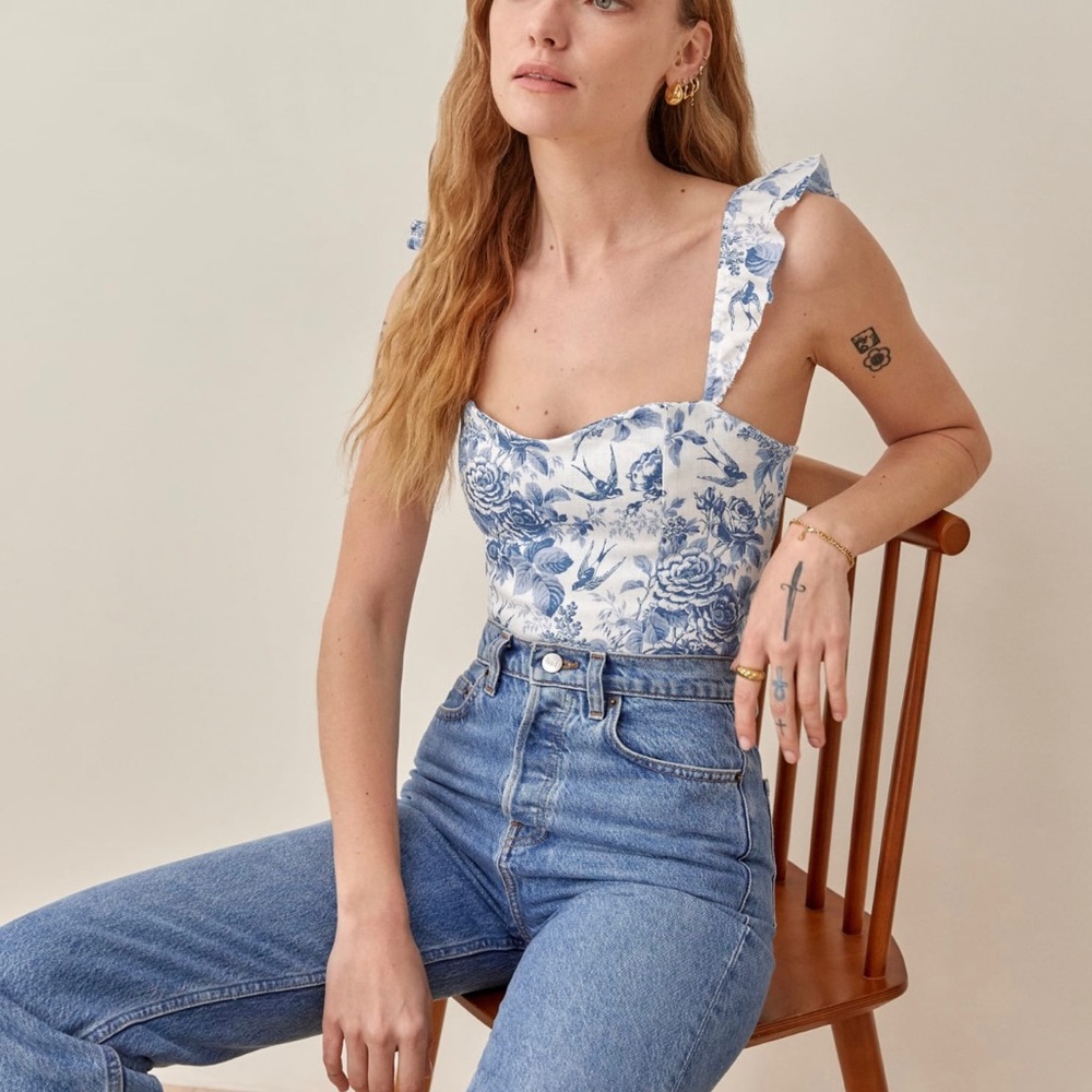 Reformation brittney linen top